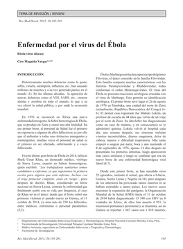 Enfermedad Por El Virus Del Ébola