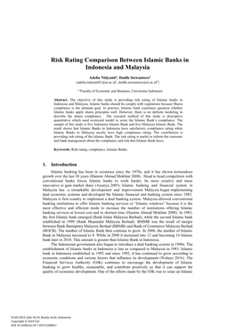 Risk Rating Comparison Between Islamic Banks in Indonesia and Malaysia