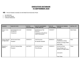 Executive Database 10 September 2020 Nb