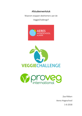 Afstudeerwerkstuk Waarom Stoppen Deelnemers Aan De Veggiechallenge?