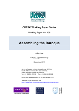 Assembling the Baroque