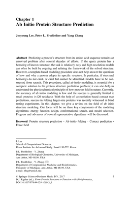 Chapter 1 Ab Initio Protein Structure Prediction