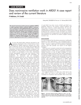 Does Noninvasive Ventilation Work in ARDS? a Case Report and Review of the Current Literature P Malhotra, S K Jindal