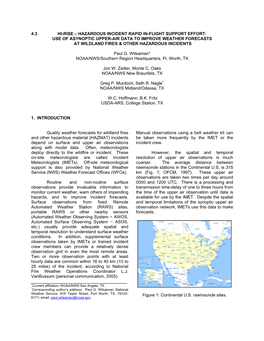 Hazardous Incident Rapid In-Flight Support Effort: Use of Asynoptic Upper-Air Data to Improve Weather Forecasts at Wildland Fires & Other Hazardous Incidents