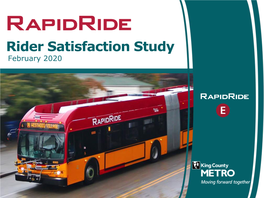 Rapidride E Line Customer Satisfaction Report