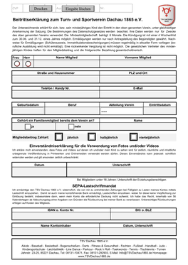 Beitrittserklärung Formular