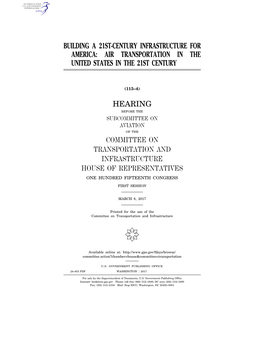 Building a 21St-Century Infrastructure for America: Air Transportation in the United States in the 21St Century