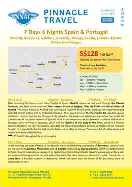 7 Days 6 Nights Spain & Portugal