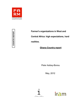 Farmer's Organizations in West and Central Africa: High Expectations