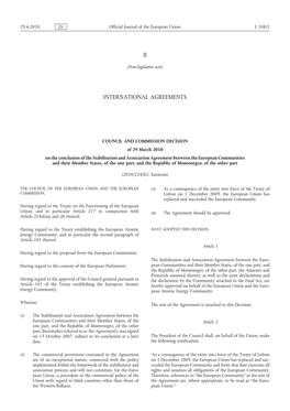 Council and Commission Decision of 29 March 2010 on the Conclusion Of