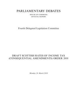 Draft Scottish Rates of Income Tax (Consequential Amendments) Order 2018