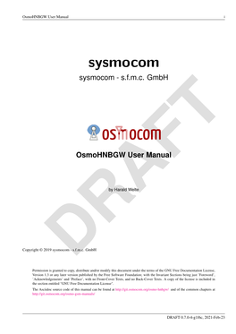 Osmohnbgw User Manual I