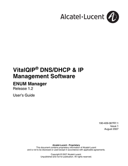 Vitalqip® DNS/DHCP & IP Management Software ENUM