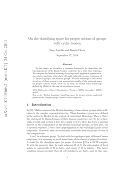 On the Classifying Space for Proper Actions of Groups with Cyclic Torsion