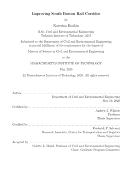 Improving South Boston Rail Corridor Katerina Boukin