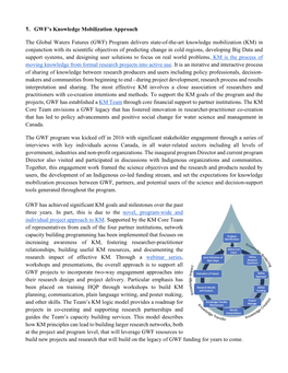 Knowledge Mobilization Report