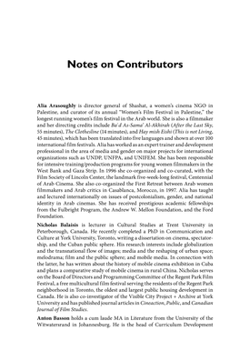 Notes on Contributors