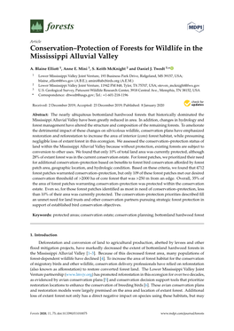 Conservation–Protection of Forests for Wildlife in the Mississippi Alluvial Valley