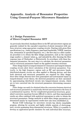 Appendix. Analysis of Resonator Properties Using General-Purpose Microwave Simulator