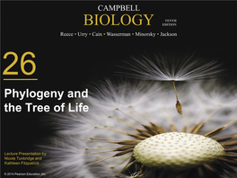 BIOLOGY EDITION Reece • Urry • Cain • Wasserman • Minorsky • Jackson 26 Phylogeny and the Tree of Life