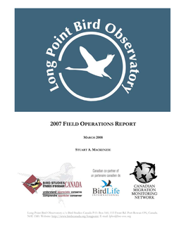 2007 Field Operations Report 0