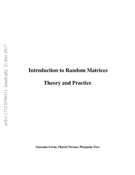 Introduction to Random Matrices Theory and Practice