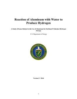 Reaction of Aluminum with Water to Produce Hydrogen