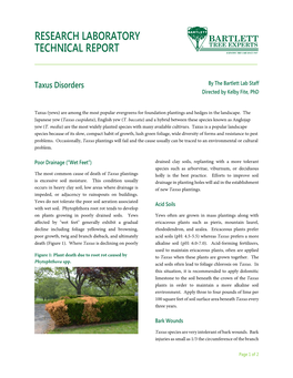 Taxus Disorders by the Bartlett Lab Staff Directed by Kelby Fite, Phd