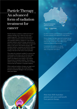 Particle Therapy an Advanced Form of Radiation Treatment for Cancer