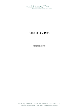 Bilan USA - 1998