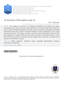 An Extension of Description Logic Al by F