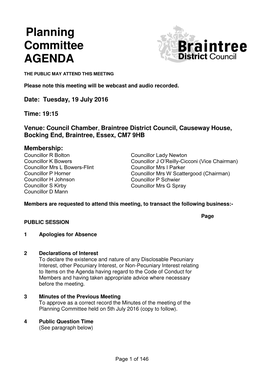 Planning Committee AGENDA