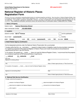 National Register of Historic Places Registration Form