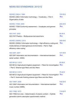 News Iso Standards: 2013/12