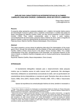 Nos Choros: Carinhoso, Doce De Côco E Lamentos