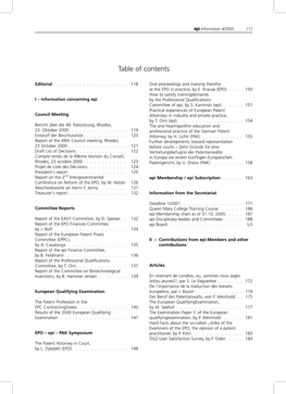 Table of Contents