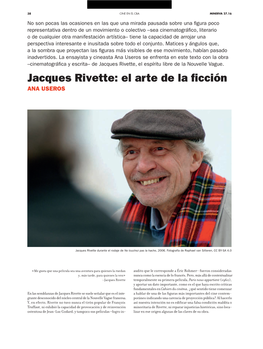 Jacques Rivette: El Arte De La Ficción Ana Useros