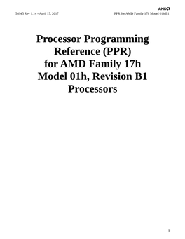 PPR for AMD Family 17H Model 01H B1