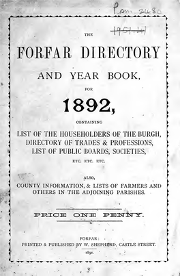 The Forfar Directory and Year Book