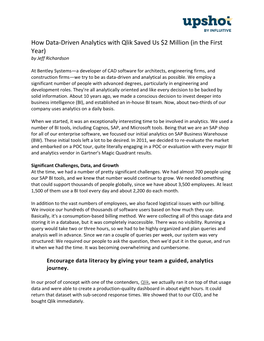 How Data-Driven Analytics with Qlik Saved Us $2 Million (In the First Year) by Jeff Richardson