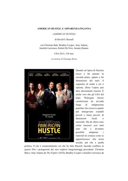 American Hustle. L'apparenza Inganna