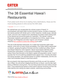 The 38 Essential Hawaii Restaurants