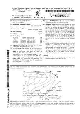 WO 2014/152434 A2 25 September 2014 (25.09.2014) P O P C T