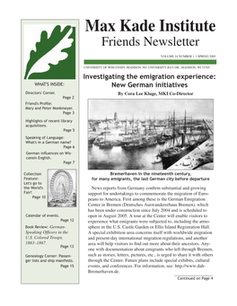 Newsletter Spring 2005