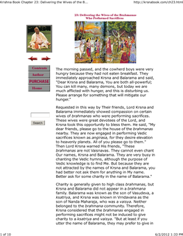 Krishna Book Chapter 23: Delivering the Wives of the Brahmanas Who
