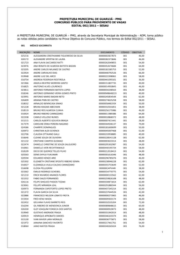 Prefeitura Municipal De Guarujá - Pmg Concurso Público Para Provimento De Vagas Edital 002/2011 – Sesau