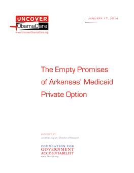 The Empty Promises of Arkansas' Medicaid Private Option