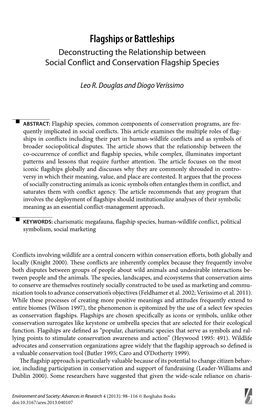 Flagships Or Battleships: Deconstructing the Relationship Between Social Conflict and Conservation Flagship Species