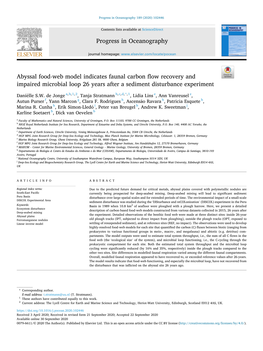 Abyssal Food-Web Model Indicates Faunal Carbon Flow Recovery and Impaired Microbial Loop 26 Years After a Sediment Disturbance Experiment