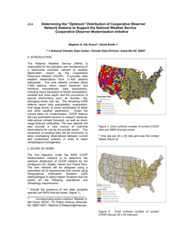 “Optimum” Distribution of Cooperative Observer Network Stations to Support the National Weather Service Cooperative Observer Modernization Initiative